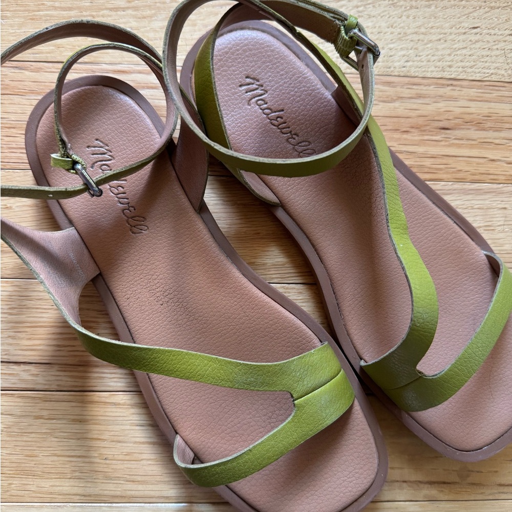 Madewell Green Leather Sandals - Picture 2 of 5